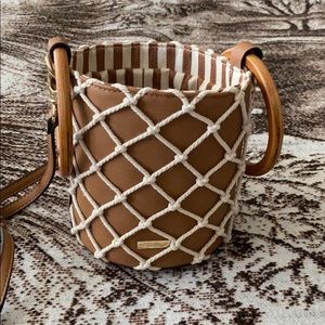 Brown mini bucket bag